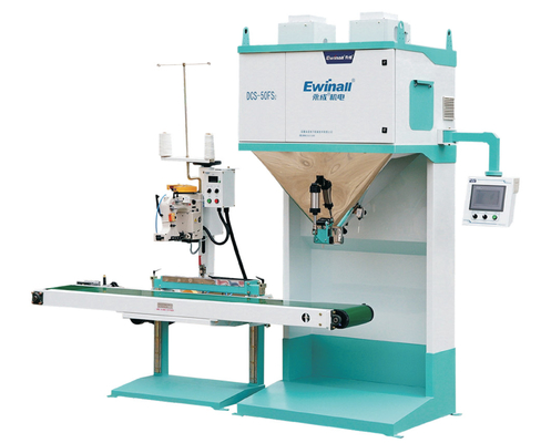 1.1KW 2 Hazneli Tahıl Torbası Dolum Makinesi 950KG Yüksek Hızlı Paketleme Ölçeği